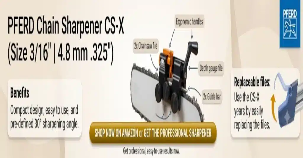 PFERD TOOLS CS-X Chainsaw Chain Sharpener, 5/32" File for 3/8" Low Profile