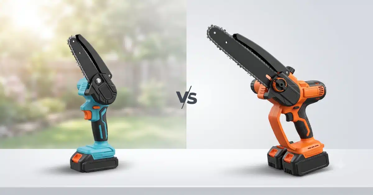 Seesii M6 Lite vs M8 Boost mini chainsaw side by side comparison