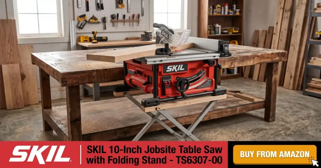 SKIL 15 Amp 10 Inch Portable Jobsite Table Saw with Folding Stand- TS6307-00 | Folding stand